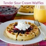Tender Sour Cream Waffles | realmomkitchen.com