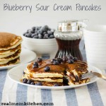 Blueberry Sour Cream Pancakes | realmomkitchen.com
