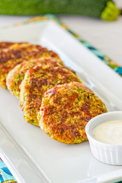upclose pic of zucchini cakes