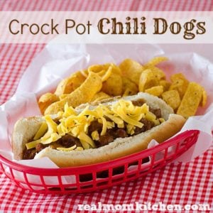 Crock Pot Chili Dogs | realmomkitchen.com