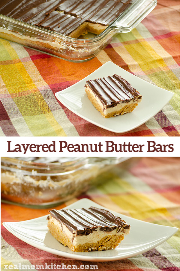 Layered Peanut Butter Bars | realmomkitchen.com