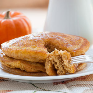 Pumpkin Patch Pancakes with Apple Cider Syrup | realmomkitchen.com