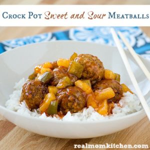 Crock Pot Sweet and Sour Meatballs | realmomkitchen.com