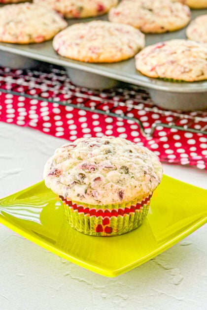 cranberry muffins with orange zest and mini chocolate chips