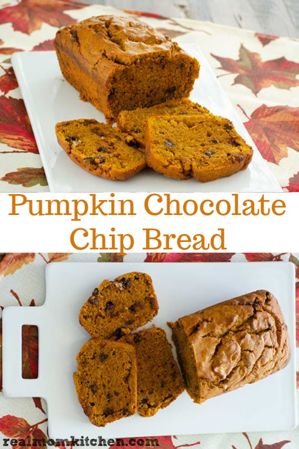 Pumpkin Chocolate Chip Bread | realmomkitchen.c