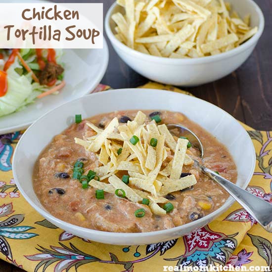 Crock Pot Chicken Tortilla Soup - Real Mom Kitchen - Chicken