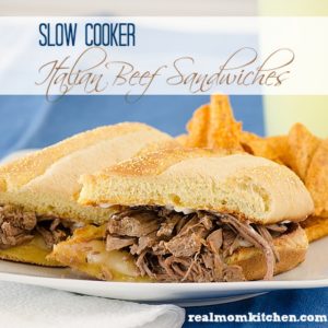 Slow Cooker Italian Beef Sandwiches l realmomkitchen.com