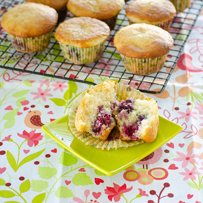 Easy Blackberry Cake Mix Muffins