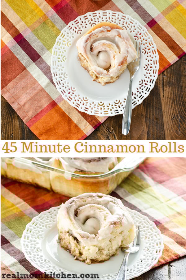 45 Minute Cinnamon Rolls | realmomkitchen.com