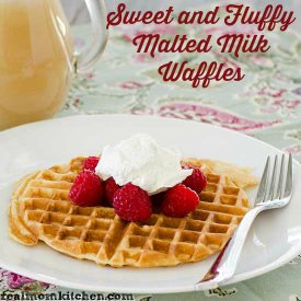 Sweet and Fluffy Malted Milk Waffles | realmomkitchen.com