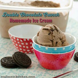 Double Chocolate Crunch Homemade Ice Cream | realmomkitchen.com