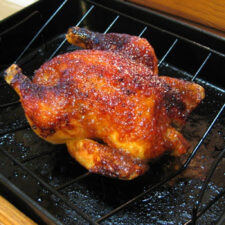 Roasted Chicken with Peach Glaze | realmomkitchen.com