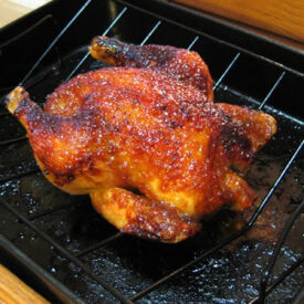 Roasted Chicken with Peach Glaze | realmomkitchen.com