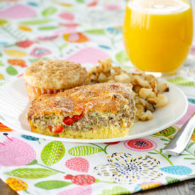 Baked Swiss and Sausage Omelet | realmomkitchen.com