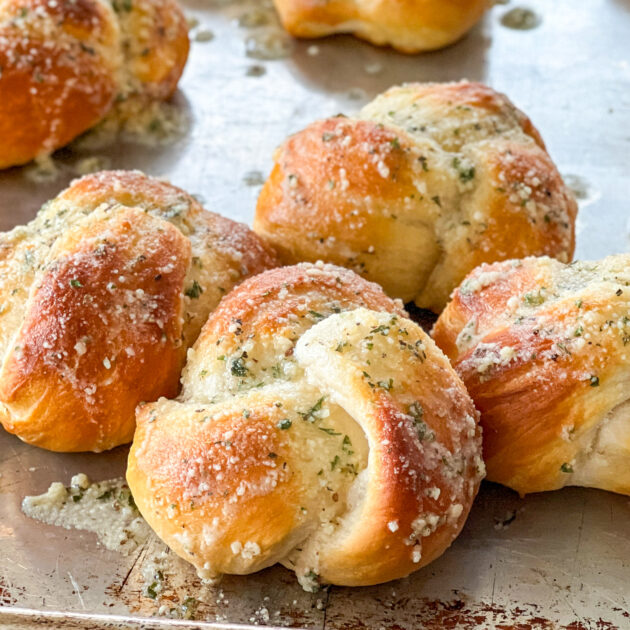 Easy Parmesan Knots using biscuit dough