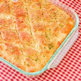 pan of herbed oatmeal bread
