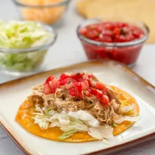 slow cooked Costa Vida Chicken served in a taco
