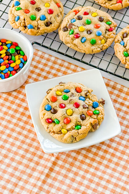 peanut butter cookies withmini M&M's
