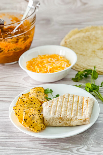 twist on homemade bean and cheese burritos