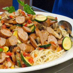 Chicken Sausage Oven Roasted Pasta | realmomkitchen.com