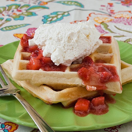 Stuffed Waffles with Strawberries and Cream Cheese - Gather in my