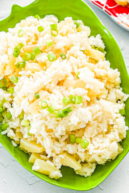 Pineapple rice served in a leaf bowl