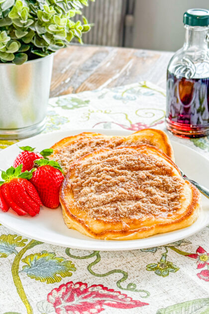 Homemade Pancakes with Streusel Topping