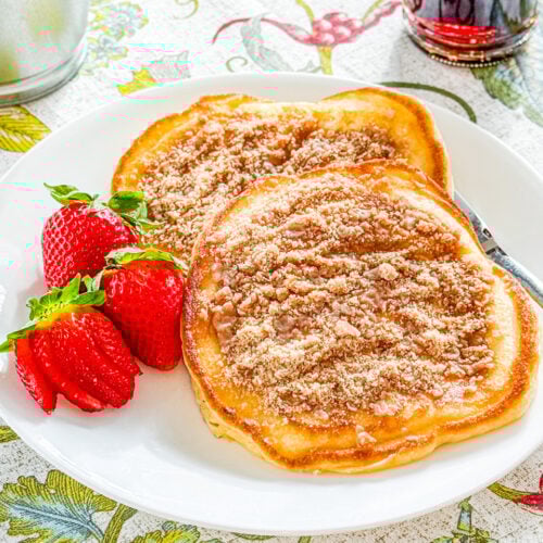 Cinnamon Streusel Topped Pancakes