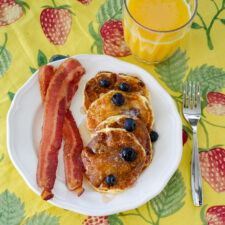 Silver Dollar Blueberry Sour Cream Pancakes | realmomkitchen.com