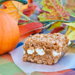 Pumpkin Spice Caramel Filled Krispie Treats | realmomkitchen.com