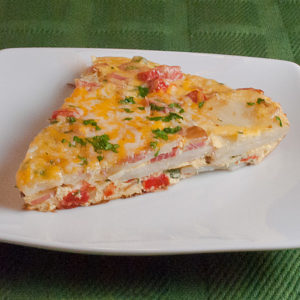 Ham Potato and Roasted Red Pepper Frittata