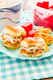 buffalo chicken sliders with ranch slaw