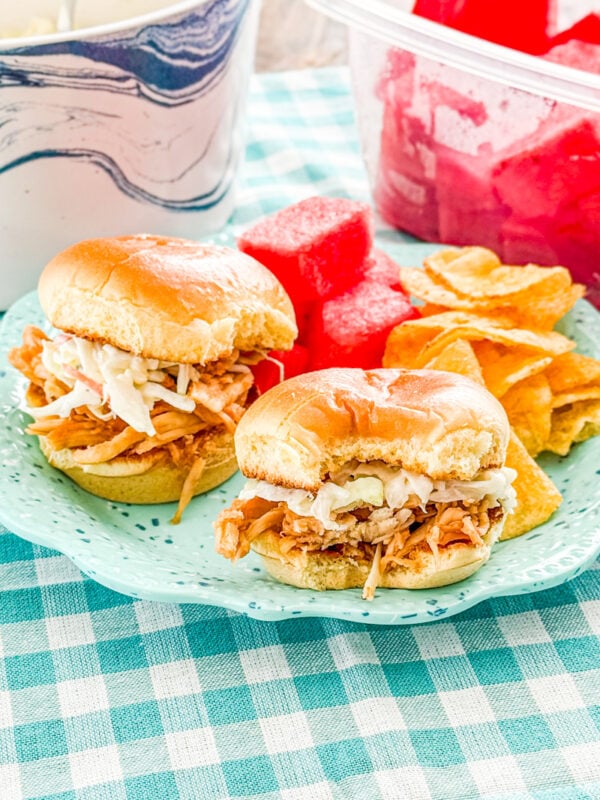 buffalo chicken sliders with ranch slaw