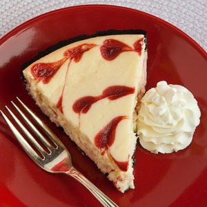 White Chocolate and Raspberry Heart Cheesecake | realmomkitchen.com