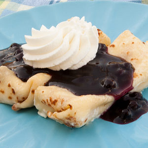 Cheese Blintz with Microwave Blueberry Sauce | realmomkitchen.com