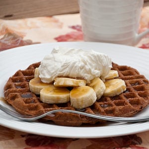 Chocolate Waffles with Bananas | realmomkitchen.com