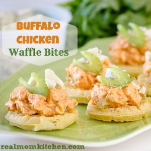 Buffalo Chicken and Waffle Bites | realmomkitchen.com
