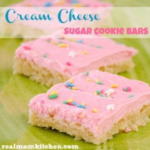 Cream Cheese Sugar Cookie Bars | realmomkitchen.com