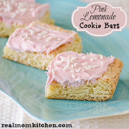 Pink Lemonade Cookie Bars | realmomkitchen.com Pink Lemonade Cookie Bars | realmomkitchen.com