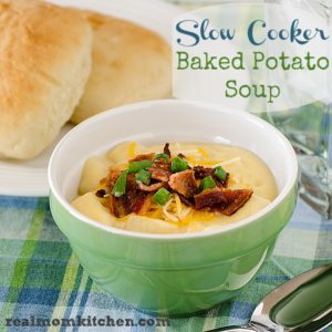 Slow Cooker Baked Potato Soup | realmomkitchen.com