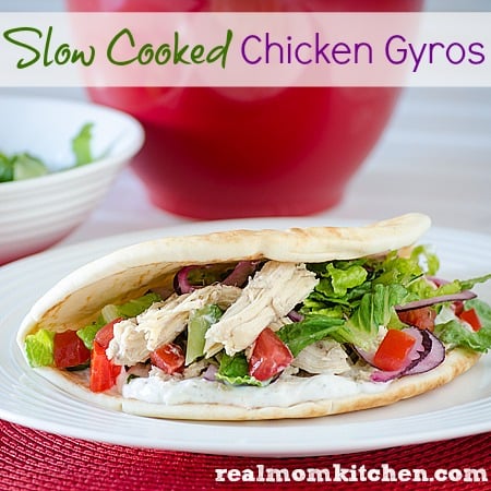 Slow Cooked Chicken Gyros labeled