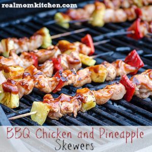 BBQ Chicken and Pineapple Skewers l realmomkitchen.com