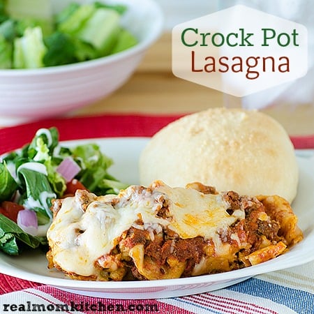 Crockpot Lasagna l realmomkitchen.com