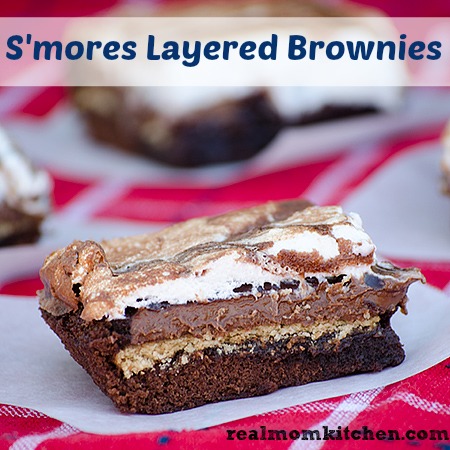Smores Layered Brownies | realmomkitchen.com