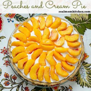 Peaches 'n Cream Pie | realmomkitchen.com