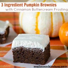 3 Ingredient Pumpkin Brownies | realmomkitchen.com