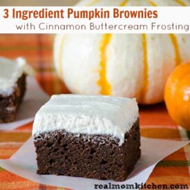 3 Ingredient Pumpkin Brownies | realmomkitchen.com