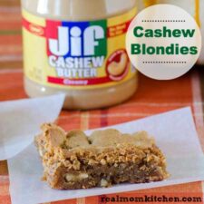 Cashew Blondies | realmomkitchen.com