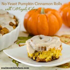 No Yeast Pumpkin Cinnamon Rolls | realmomkitchen.com