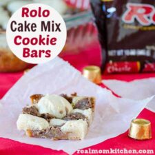 Rolo Cake Mix Cookie Bars | realmomkitchen.com